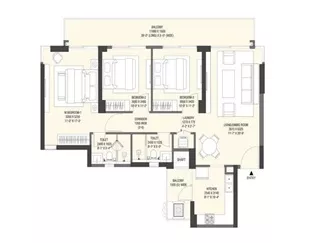 Emaar Serenity Hills 3 BHK Small floor plan